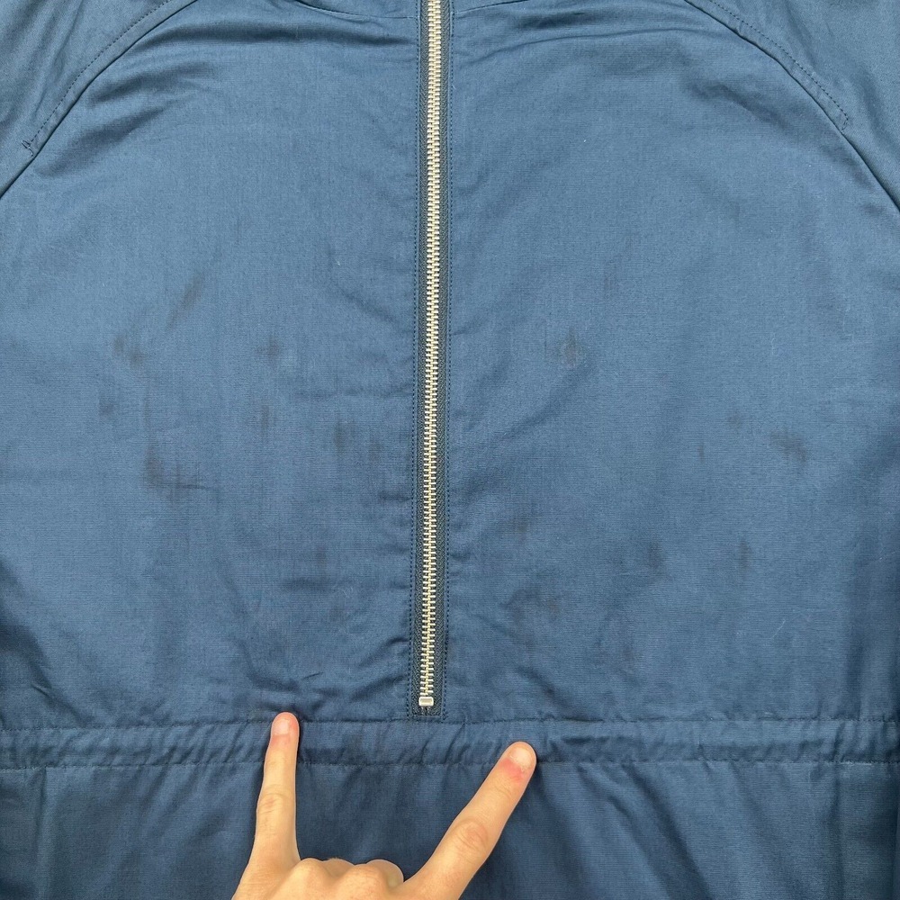NORSE PROJECTS FRANK COTTON PANAMA JACKET Mens Large Dark Blue *FLAW* - Picture 2 of 13